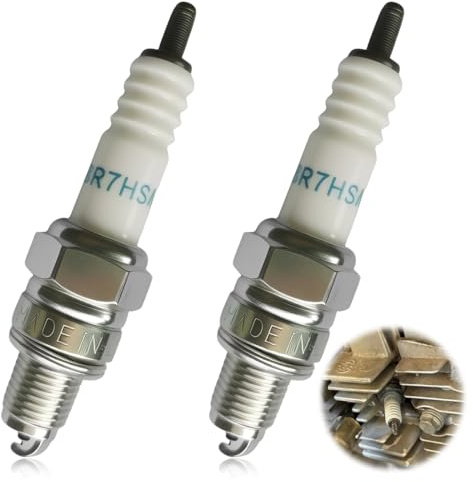 YUPZAR 2 Stück Allgemein CR7HSA Zündkerze,Geeignet für Roller, Motorräder und Motorroller, Geringer Stromverbrauch, Kohlenstoffarm, Langlebig