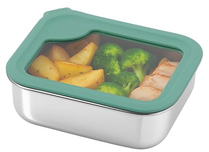 Smash Stainless Steel Lunch Box with Glass Lid – Moss 600ml | Plastic Free| Microwave Safe| Dishwasher Safe |Good Design Award Winner 2025