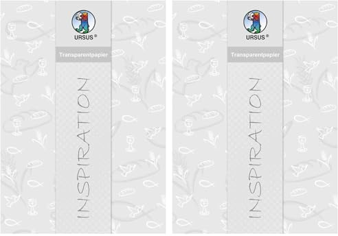 Ursus 50184627 - Transparentpapier White line, christlichen Symbolen, DIN A4, 5 Blatt, 115 g/qm, einseitig bedruckt, ideal zum Basteln Einladungskarten und festlicher Tischdekoration (Packung mit 2)