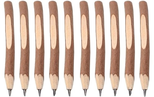 GWEOR 10 Stück Zweig Bleistifte aus Naturholz, 13cm Holzstifte dick für Kinder, Ideal als Mitgebsel Kindergeburtstag & Wald Deko, Rustikale Holzbleistifte Baum Bleistift für Schule & Basteln