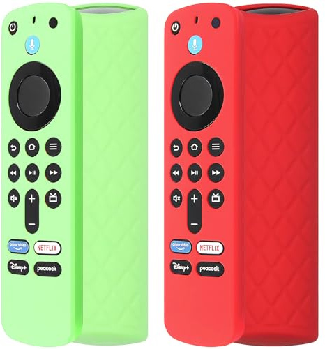 2 Pcs Remote Cover Case with Lanyard, Anti Slip Silicone Sleeve Compatible with Fire Tv Stick Hd / 4k(2nd Gen) / 4k Plus /4k Select Alexa Voice Remote