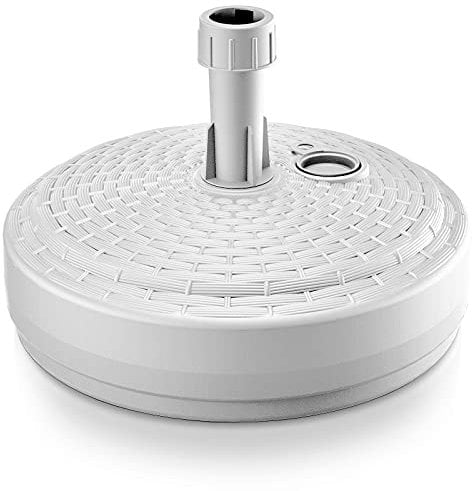Deuba® Soporte para Sombrilla Blanco Redondo Base Mástil hasta Ø2,6cm para Parasol de Jardín Terraza