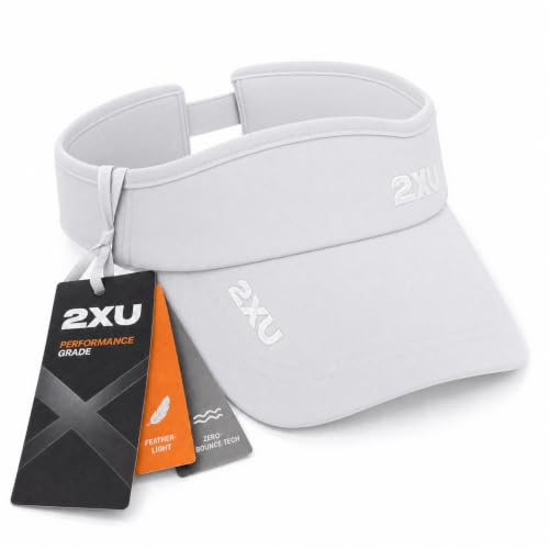 2XU Unisex Packable Run Visor - Lightweight & Adjustable Sun Protection for Runners - White - One Size