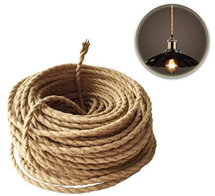 GreenSun Cable Trenzado Vintage - Cable Cuerda 20 Metros Cable Electrico 2 Hilos 2x0,75mm² para Lámparas de Araña, Lámparas DIY