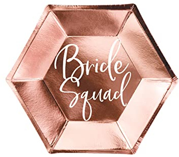 Pappteller Bride Squad 23cm 6er Set Partyteller Einwegteller Partygeschirr Junggesellinnenabschied