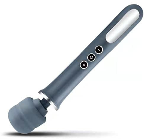 MANFLY Cordless Electric Massager with 10 Powerful Vibrations, Rechargeable Handheld Back Massager (Grey)