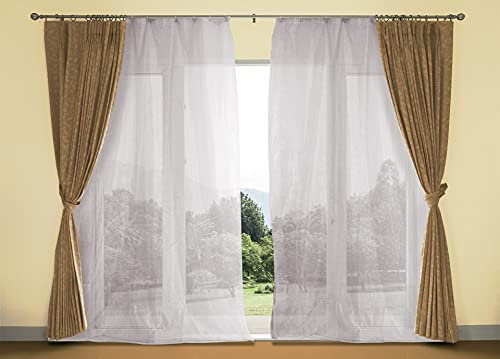 EUROSTYLE Tenda ZANZARIERA Mosquito Rete FITTA con Frange E Anelli Inclusi (150X250CM, Bianco)