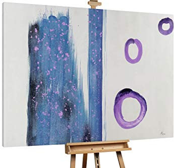 KunstLoft® XXL Gemälde 'Ultraviolet Ray' 200x150cm | original handgemalte Bilder | Miminal Art Blau Lila | Leinwand-Bild Ölgemälde einteilig groß | Modernes Kunst Ölbild