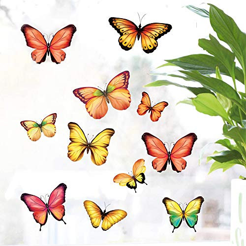 Wandtattoo Loft Fensterbild Frühling Schmetterlinge Pastell Fensteraufkleber/gelb