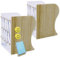 Qualsen Serre-Livres en métal réglable en Fer pour la Maison, Le Bureau, l'école, la bibliothèque (Imitation Bois-2, Medium)