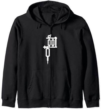 Tattoo Artist Macchina Tatuatore Ago Tattooer Minimal Felpa con Cappuccio