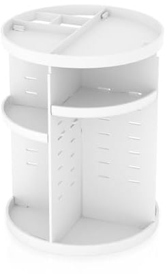 INTIRILIFE 360 Grad rotierbarer Make-Up Organizer in Weiß - 30 x 23 cm - Kosmetik Aufbewahrungsbox für Schmuck Accesoires Make-Up und Hautpflegeprodukte
