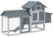 PawHut Petit poulailler Cottage Cage à Poules sur Pied dim. 150,5L x 54l x 87H cm Multi-équipement Bois Massif de Sapin