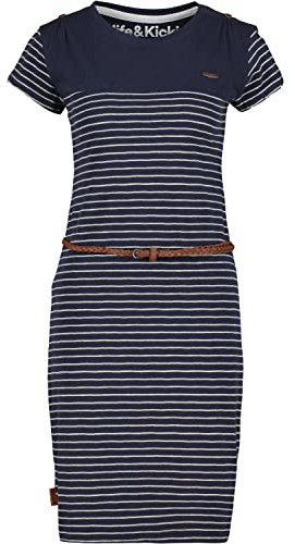 alife & Kickin Damen LeonieAK Dress Sommerkleid Kleid, Marine, XS