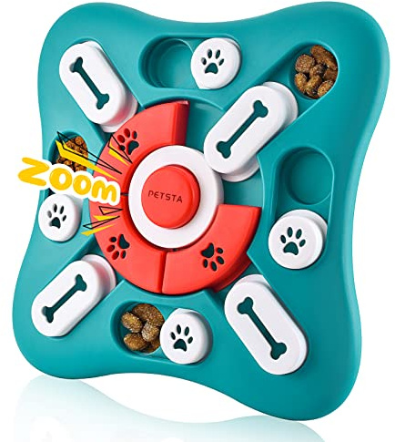 PETSTA Dog Puzzle Toys, Treat Dispensing Dog Enrichment Toys for IQ Training and Brain Stimulation, Interactive Mentally Stimulating Toys as Gifts for Puppies, Cats, Dogs