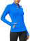 QUEENIEKE Women's Slim Fit Running Jackets - Long Sleeves Athletic Workout Gym Tops with Back Mesh Vent & Thumb Holes (Electric Blue Lemonade, Small)