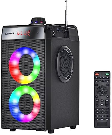 60 W Cassa Bluetooth Potente, Wireless Altoparlante Bluetooth, Portatile Speakers con Luci, Doppio Woofer, Radio FM, Stereo Casa, Piccolo Cassa Per Feste con Suono Stereo, per Casa, Campeggio