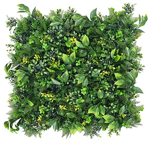 Boshen Künstlicher Graswandhintergrund, 25,4 x 25,4 cm, Buchsbaumplatten, Gras, Buchsbaum, Hecke, Wand, Grün, UV-geschützt, Kunstgras, Wanddekoration für Party, Hochzeit, Hinterhof, drinnen und