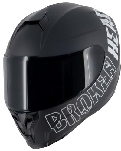 Broken Head BeProud Sport Black Edition - Integralhelm Schwarz + Schwarzes Visier - Motorradhelm (XL (61-62 cm))