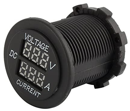 48,6 X 26 Mm Voltmetro Amperometro Protezione da Sovraccarico Auto Doppio LED Voltmetro Amperometro per Moto