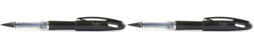 Pentel TRJ50-AO Tradio Federschreiber Stylo, Schreibfarbe: schwarz, Gehäusefarbe: schwarz, 1 Stück (2er Pack)