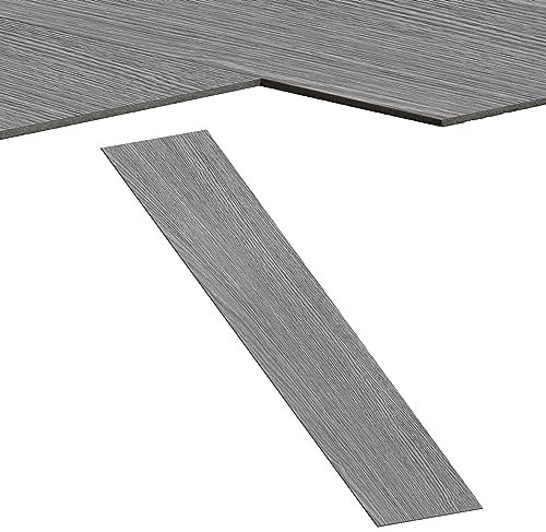 Froadp Pavimento in PVC autoadesivo, 2,51 m², effetto legno, piastrelle adesive in vinile, 18 pezzi, in vinile, antiscivolo, impermeabile, per porta d'ingresso, cucina, balcone (rovere notte)
