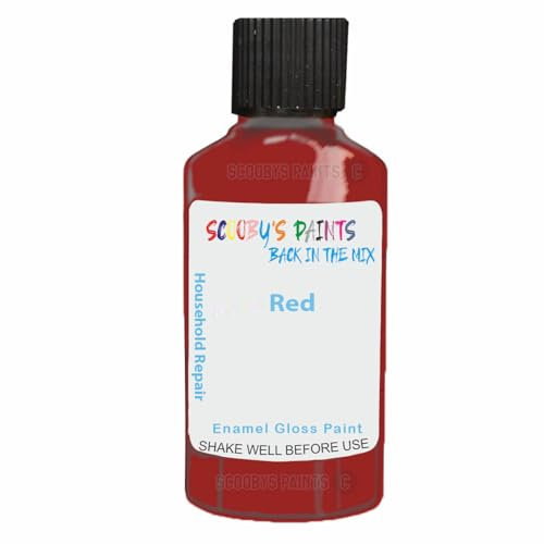 SCOOBYS PAINTS BACK IN THE MIX Enamel Touch Up Paint 30ml For Kitchen Appliances & Bathroom (Red)