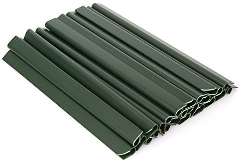 Dazone 24 Stück PVC - Sichtschutzstreifen - Klemmschienen - Sichtschutz/Windschutz für Garten und Zaun - Befestigungsclips - Doppelstabmattenzaun - Moosgrün Universal