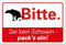 Sei kein Schwein Schild Kein Hundeklo Hinweisschild PVC 300 x 200 x 3 mm Vorgebohrt B1-Zertifiziert
