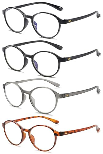 VEVESMUNDO Anti blaulicht Lesebrillen Damen Herren Modern Runde Flexibel Computerbrille Blaulichtblockierend Lesehilfe Sehhilfe Blaulichtfilter Brille