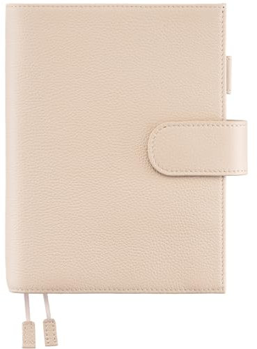 Ox Knight B6 Leder-Planer-Einband für Stalogy, Midori, Leuchtturm1917 und mehr, mit Stiftschlaufe, Kartenfächern, Rückentasche und Lesezeichen, Beige