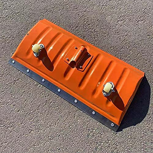 Schneeschaufel mit Rädern, Schneeräumwerkzeug aus Metall, robuster Schneeschieber, manueller Schneepflug zum Reinigen von Schnee und Blättern,Orange