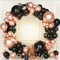 Teselife Arco Palloncini Nero e Oro Rosa, 119Pezzi Kit Ghirlanda Palloncino Metallo Oro Rosa Nero Opaco Ragazza Donne Compleanno Matrimonio Valentino Fidanzamento Laurea Proposta Valentino Decora