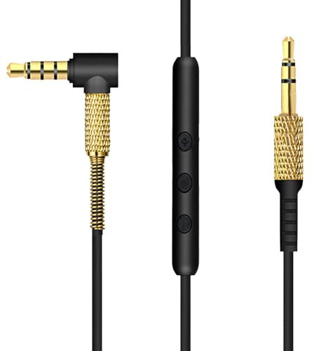 MICMXMO Replacement Audio Cable Compatible with Marshall Major 1 Major 2 Major 3 Monitor Headphones, 3.5 mm Stereo Jack Cable, Volume Control Cable with Microphone Volume Control for Smartphone, 1.25