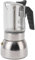 Haofy Stainless Steel Maker, Glass Top Stainless Steel Moka Pot Double Valve Induction Stovetop Italian Coffee Maker, Silver (200ML)
