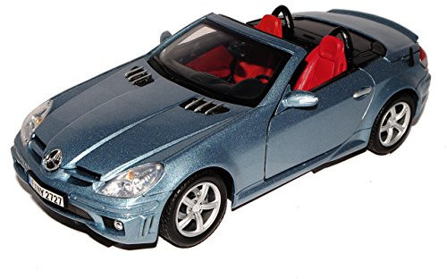 Motormax Mercedes-Benz SLK R171 2004-2011 55 AMG Grau Blau Öffnendes Dach Coupe Cabrio 1/18 Modell Auto