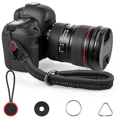 Andibro Quick Release Camera Wrist Strap Nylon Camera Hand Strap with Quick Connector Camera Strap for DSLR Mirrorless Camera(Black)