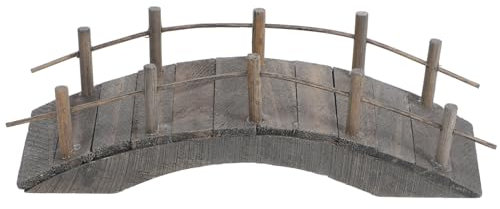 JOINPAYA Pont en Arc Miniature en Bois Figurines De Pont De Jardin Féerique Paysage Ornement De Jardin Kit De Terrarium Décoration De Maison De pour Jardin Zen – Marron