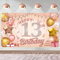 Dekorationen zum 13. Geburtstag, Happy Birthday-Banner für Mädchen, Geburtstagshintergrund, Roségold-Geburtstagsbanner für Mädchen, Geburtstagsbanner