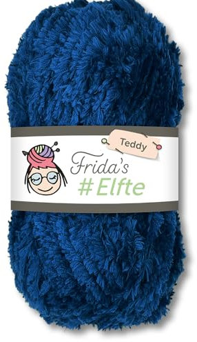 Frida's Wollhaus Frida's 100 g #Elfte Teddy Amigurumi Stricken Häkeln Wolle Garn 24 Farben (987 | Dunkelblau)