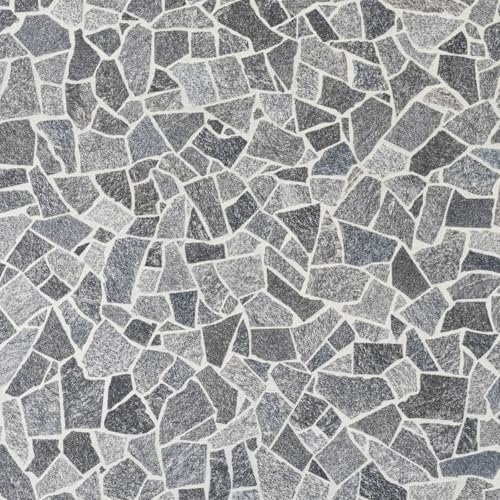 Grey Mosaic Magic Vinyl Flooring 2.8mm Thick Lino Roll Bathroom Kitchen (2m Wide x 3m Long)