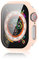 Haofun Fundas para Apple Watch Series 10 42mm Protector Pantalla Cristal Templado Incorporado, Estuche Rígido Delgado PC Protector HD Pantalla Cristal Templado - Color Arena Rosa
