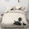 Maohryzed Bettwäsche 135x200cm 2 Teilig Schwarz Weiß Welpe Bettwäsche-Set, Mikrofaser Haustier Hund Bettbezug Wendebettwäsche 1 Kissenbezüge 80x80 cm mit Reißverschluss