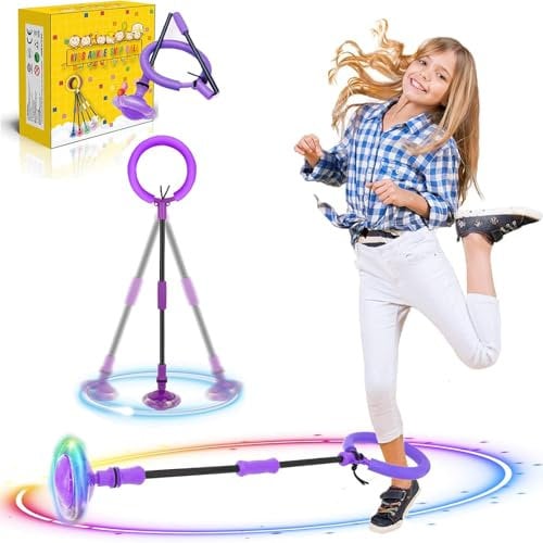 BaXing Kinder Blinkender Springring, Sport Sprungball,Faltbarer Flash Jumping Ball,Geeignet Für Geschicklichkeitsspiele Für Kinder Oder Erwachsene Jungen Mädchen 5-13 Jahre Ostern Geschenke (Lila)