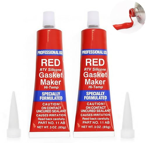 Kiuiom Joint Carter Huile Moteur,Pate a Joint Moteur,Mastic d'étanchéité pour Moteur 2PC Pate a Joint Moteur Haute Temperature,Plage de Résistance à la Chaleur de -60℃-320℃ -85g (Rouge)