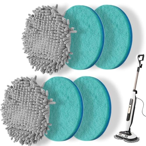Frescares 6 Packs Steam&Scrub Mop Pads Replacement Power Pads Compatible with Shark,S8201 S8001 S7001 S7201 S7000AMZ S7000 S7005 S7020 S7001C Dirt Grip Scrub Adsorb Washable Pad