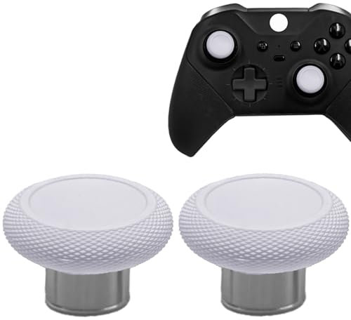 2-in-1 kurze Metall-Thumbsticks-Zubehör für Xbox Elite Controller Serie 2 Core, Ersatz-Thumbstick-Teile Reparatur-Set für Elite Series 2 Core Controller (weiß)