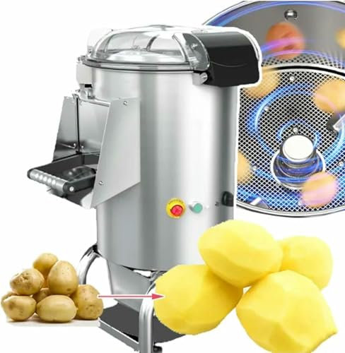 550 W, 360 Kg/h Commercial Potato Peeler, Automatic, Stainless Steel, with A Filter Tank and Emergency Stop Button, Capacity of 28 L, for Carrots, Kiwis, Potatoes and Sweet Potatoes