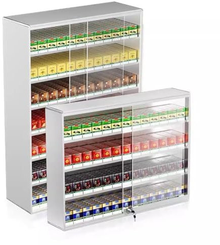 Vitrine murale en alliage d'aluminium avec porte coulissante en verre trempé et serrure de sécurité (80,5 x 28,8 x 60 cm)