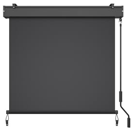 Senkrechtmarkise BASIC Vertikalmarkise Balkonmarkise Sonnenschutz | Sichtschutz Außenrollo Handkurbel, witterungsbeständig, für Balkon, Terrasse, Garten, Farbe: anthrazit, Größe: 120 x 250 cm